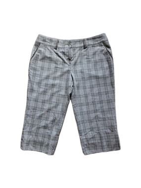 Absolu Made In France Plaid Capri Pants Womens T44 Brown Cropped Preppy EU